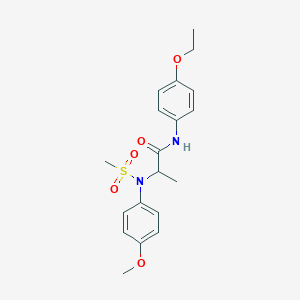 molecular formula C19H24N2O5S B5000241 N~1~-(4-ethoxyphenyl)-N~2~-(4-methoxyphenyl)-N~2~-(methylsulfonyl)alaninamide 