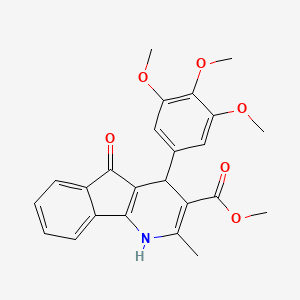 molecular formula C24H23NO6 B5000246 METHYL 2-METHYL-5-OXO-4-(3,4,5-TRIMETHOXYPHENYL)-1H,4H,5H-INDENO[1,2-B]PYRIDINE-3-CARBOXYLATE 