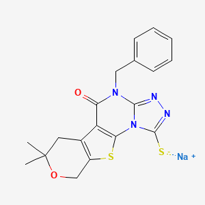 molecular formula C19H17N4NaO2S2 B5000355 sodium;7-benzyl-12,12-dimethyl-8-oxo-13-oxa-16-thia-2,4,5,7-tetrazatetracyclo[7.7.0.02,6.010,15]hexadeca-1(9),3,5,10(15)-tetraene-3-thiolate 