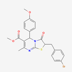 molecular formula C23H21BrN2O4S B5000443 methyl 2-(4-bromobenzyl)-5-(4-methoxyphenyl)-7-methyl-3-oxo-2,3-dihydro-5H-[1,3]thiazolo[3,2-a]pyrimidine-6-carboxylate 