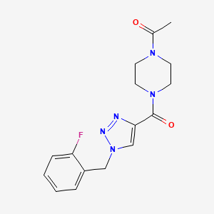 molecular formula C16H18FN5O2 B5000453 1-acetyl-4-{[1-(2-fluorobenzyl)-1H-1,2,3-triazol-4-yl]carbonyl}piperazine 