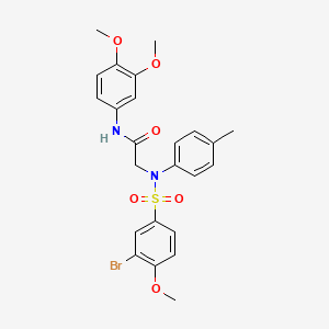 molecular formula C24H25BrN2O6S B5000522 N~2~-[(3-bromo-4-methoxyphenyl)sulfonyl]-N~1~-(3,4-dimethoxyphenyl)-N~2~-(4-methylphenyl)glycinamide 