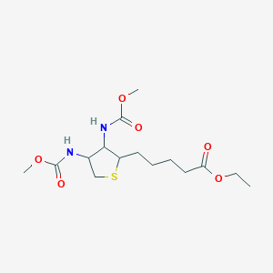 molecular formula C15H26N2O6S B5000540 Ethyl 5-{3,4-bis[(methoxycarbonyl)amino]thiolan-2-YL}pentanoate 
