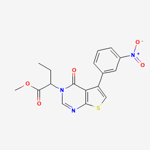 molecular formula C17H15N3O5S B5000542 Methyl 2-[5-(3-nitrophenyl)-4-oxothieno[2,3-d]pyrimidin-3-yl]butanoate 