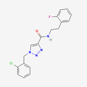 molecular formula C18H16ClFN4O B5000633 1-(2-chlorobenzyl)-N-[2-(2-fluorophenyl)ethyl]-1H-1,2,3-triazole-4-carboxamide 