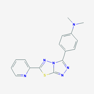 molecular formula C16H14N6S B500071 N,N-dimethyl-4-(6-pyridin-2-yl-[1,2,4]triazolo[3,4-b][1,3,4]thiadiazol-3-yl)aniline CAS No. 878431-43-7