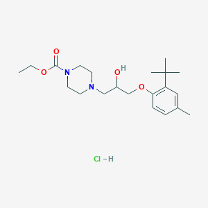 molecular formula C21H35ClN2O4 B5000717 ethyl 4-[3-(2-tert-butyl-4-methylphenoxy)-2-hydroxypropyl]-1-piperazinecarboxylate hydrochloride 