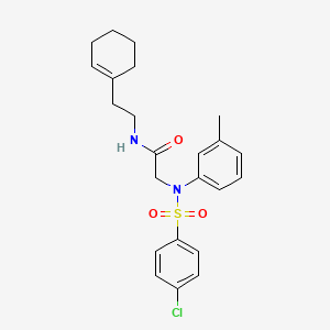 molecular formula C23H27ClN2O3S B5000725 N~2~-[(4-chlorophenyl)sulfonyl]-N~1~-[2-(1-cyclohexen-1-yl)ethyl]-N~2~-(3-methylphenyl)glycinamide 