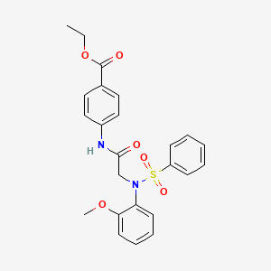 molecular formula C24H24N2O6S B5000771 ethyl 4-[[2-[N-(benzenesulfonyl)-2-methoxyanilino]acetyl]amino]benzoate 