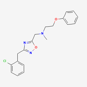 molecular formula C19H20ClN3O2 B5000798 N-{[3-(2-chlorobenzyl)-1,2,4-oxadiazol-5-yl]methyl}-N-methyl-2-phenoxyethanamine 