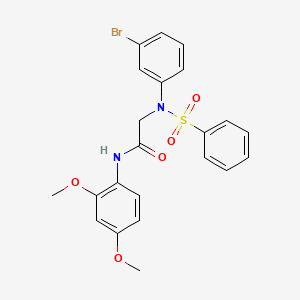 molecular formula C22H21BrN2O5S B5000813 N~2~-(3-bromophenyl)-N~1~-(2,4-dimethoxyphenyl)-N~2~-(phenylsulfonyl)glycinamide 