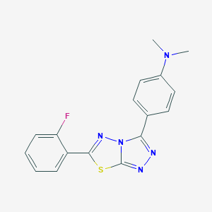 molecular formula C17H14FN5S B500083 N-{4-[6-(2-fluorophenyl)[1,2,4]triazolo[3,4-b][1,3,4]thiadiazol-3-yl]phenyl}-N,N-dimethylamine CAS No. 895333-22-9