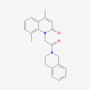 molecular formula C22H22N2O2 B5000834 1-[2-(3,4-dihydro-1H-isoquinolin-2-yl)-2-oxoethyl]-4,8-dimethylquinolin-2-one 