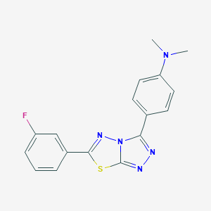 molecular formula C17H14FN5S B500084 N-{4-[6-(3-fluorophenyl)[1,2,4]triazolo[3,4-b][1,3,4]thiadiazol-3-yl]phenyl}-N,N-dimethylamine CAS No. 895333-27-4