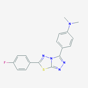 molecular formula C17H14FN5S B500085 N-{4-[6-(4-fluorophenyl)[1,2,4]triazolo[3,4-b][1,3,4]thiadiazol-3-yl]phenyl}-N,N-dimethylamine CAS No. 895333-31-0