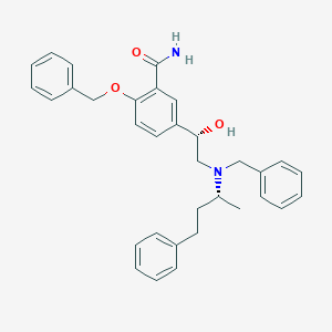 molecular formula C33H36N2O3 B050010 5-[(1S)-2-[benzyl-[(2R)-4-phenylbutan-2-yl]amino]-1-hydroxyethyl]-2-phenylmethoxybenzamide CAS No. 81580-37-2