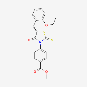 molecular formula C20H17NO4S2 B5001125 methyl 4-[5-(2-ethoxybenzylidene)-4-oxo-2-thioxo-1,3-thiazolidin-3-yl]benzoate 