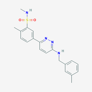 molecular formula C20H22N4O2S B5001156 N,2-dimethyl-5-{6-[(3-methylbenzyl)amino]-3-pyridazinyl}benzenesulfonamide 