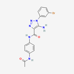molecular formula C17H15BrN6O2 B5001214 N-[4-(acetylamino)phenyl]-5-amino-1-(3-bromophenyl)-1H-1,2,3-triazole-4-carboxamide 