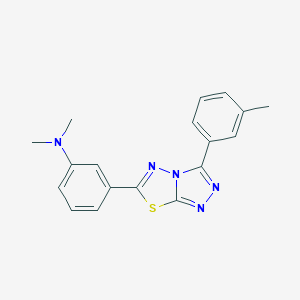 molecular formula C18H17N5S B500125 N,N-dimethyl-3-[3-(3-methylphenyl)[1,2,4]triazolo[3,4-b][1,3,4]thiadiazol-6-yl]aniline 