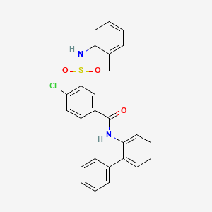 molecular formula C26H21ClN2O3S B5001325 N-2-biphenylyl-4-chloro-3-{[(2-methylphenyl)amino]sulfonyl}benzamide 