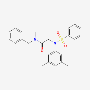 molecular formula C24H26N2O3S B5001338 N~1~-benzyl-N~2~-(3,5-dimethylphenyl)-N~1~-methyl-N~2~-(phenylsulfonyl)glycinamide 