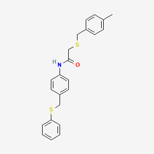 molecular formula C23H23NOS2 B5001353 2-[(4-methylbenzyl)thio]-N-{4-[(phenylthio)methyl]phenyl}acetamide 