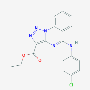 molecular formula C18H14ClN5O2 B500138 Ethyl 5-(4-chloroanilino)[1,2,3]triazolo[1,5-a]quinazoline-3-carboxylate 
