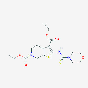 molecular formula C18H25N3O5S2 B500151 diethyl 2-[(morpholinocarbothioyl)amino]-4,7-dihydrothieno[2,3-c]pyridine-3,6(5H)-dicarboxylate 