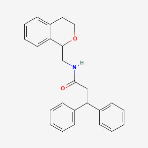 molecular formula C25H25NO2 B5001537 N-(3,4-dihydro-1H-isochromen-1-ylmethyl)-3,3-diphenylpropanamide 