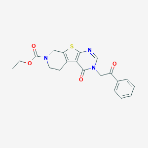 molecular formula C20H19N3O4S B500159 ethyl 3-oxo-4-phenacyl-8-thia-4,6,11-triazatricyclo[7.4.0.02,7]trideca-1(9),2(7),5-triene-11-carboxylate 