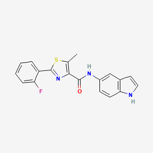 molecular formula C19H14FN3OS B5001597 2-(2-fluorophenyl)-N-1H-indol-5-yl-5-methyl-1,3-thiazole-4-carboxamide 