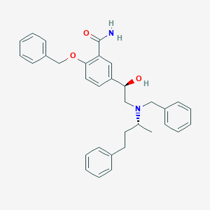 molecular formula C33H36N2O3 B050017 5-[(1R)-2-[benzyl-[(2R)-4-phenylbutan-2-yl]amino]-1-hydroxyethyl]-2-phenylmethoxybenzamide CAS No. 75615-55-3