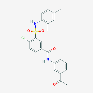 molecular formula C23H21ClN2O4S B5001712 N-(3-acetylphenyl)-4-chloro-3-{[(2,4-dimethylphenyl)amino]sulfonyl}benzamide 