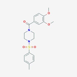 molecular formula C20H24N2O5S B500221 (3,4-Dimethoxy-phenyl)-[4-(toluene-4-sulfonyl)-piperazin-1-yl]-methanone CAS No. 333757-69-0