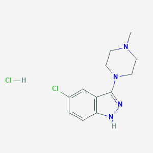 molecular formula C12H16Cl2N4 B050026 1H-Indazole, 5-chloro-3-(4-methyl-1-piperazinyl)-, monohydrochloride CAS No. 124673-63-8