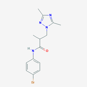 molecular formula C14H17BrN4O B500277 N-(4-bromophenyl)-3-(3,5-dimethyl-1H-1,2,4-triazol-1-yl)-2-methylpropanamide CAS No. 942358-20-5