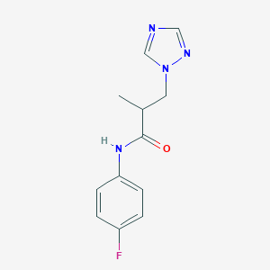 molecular formula C12H13FN4O B500280 N-(4-fluorophenyl)-2-methyl-3-(1H-1,2,4-triazol-1-yl)propanamide CAS No. 942033-76-3