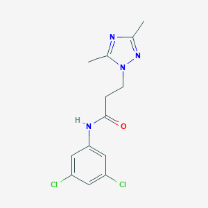 molecular formula C13H14Cl2N4O B500285 N-(3,5-dichlorophenyl)-3-(3,5-dimethyl-1H-1,2,4-triazol-1-yl)propanamide CAS No. 942358-21-6