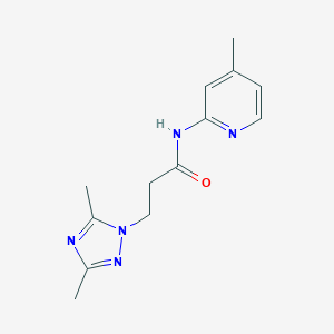 molecular formula C13H17N5O B500288 3-(3,5-dimethyl-1H-1,2,4-triazol-1-yl)-N-(4-methyl-2-pyridinyl)propanamide 