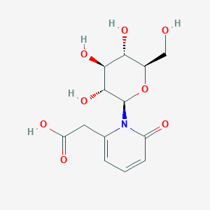molecular formula C13H17NO8 B050029 1-Glucopyranosylpyrid-2(1H)-one-6-acetic acid CAS No. 117803-24-4