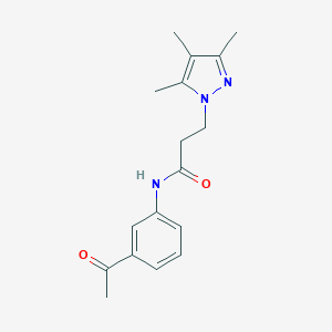molecular formula C17H21N3O2 B500308 N-(3-acetylphenyl)-3-(3,4,5-trimethyl-1H-pyrazol-1-yl)propanamide CAS No. 890598-78-4
