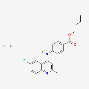 molecular formula C21H22Cl2N2O2 B5003426 Butyl 4-[(6-chloro-2-methyl-4-quinolyl)amino]benzoate, chloride 