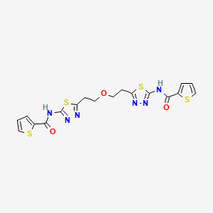 molecular formula C18H16N6O3S4 B5003440 N-[5-[2-[2-[5-(thiophene-2-carbonylamino)-1,3,4-thiadiazol-2-yl]ethoxy]ethyl]-1,3,4-thiadiazol-2-yl]thiophene-2-carboxamide 