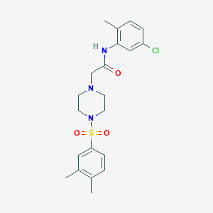 molecular formula C21H26ClN3O3S B500345 N-(5-chloro-2-methylphenyl)-2-[4-(3,4-dimethylbenzenesulfonyl)piperazin-1-yl]acetamide CAS No. 890599-64-1