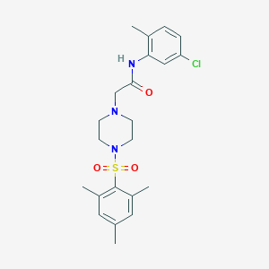 molecular formula C22H28ClN3O3S B500353 N-(5-chloro-2-methylphenyl)-2-[4-(mesitylsulfonyl)-1-piperazinyl]acetamide CAS No. 890600-08-5
