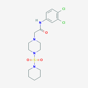 molecular formula C17H24Cl2N4O3S B500354 N-(3,4-dichlorophenyl)-2-[4-(1-piperidinylsulfonyl)-1-piperazinyl]acetamide CAS No. 878722-85-1