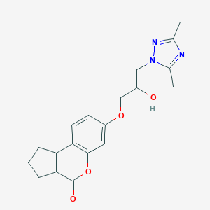 molecular formula C19H21N3O4 B500359 7-[3-(3,5-dimethyl-1,2,4-triazol-1-yl)-2-hydroxypropoxy]-2,3-dihydro-1H-cyclopenta[c]chromen-4-one CAS No. 878722-43-1