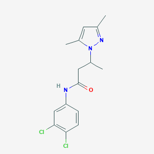 molecular formula C15H17Cl2N3O B500372 N-(3,4-dichlorophenyl)-3-(3,5-dimethyl-1H-pyrazol-1-yl)butanamide CAS No. 957498-26-9