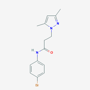 molecular formula C14H16BrN3O B500396 N-(4-bromophenyl)-3-(3,5-dimethyl-1H-pyrazol-1-yl)propanamide CAS No. 957511-96-5